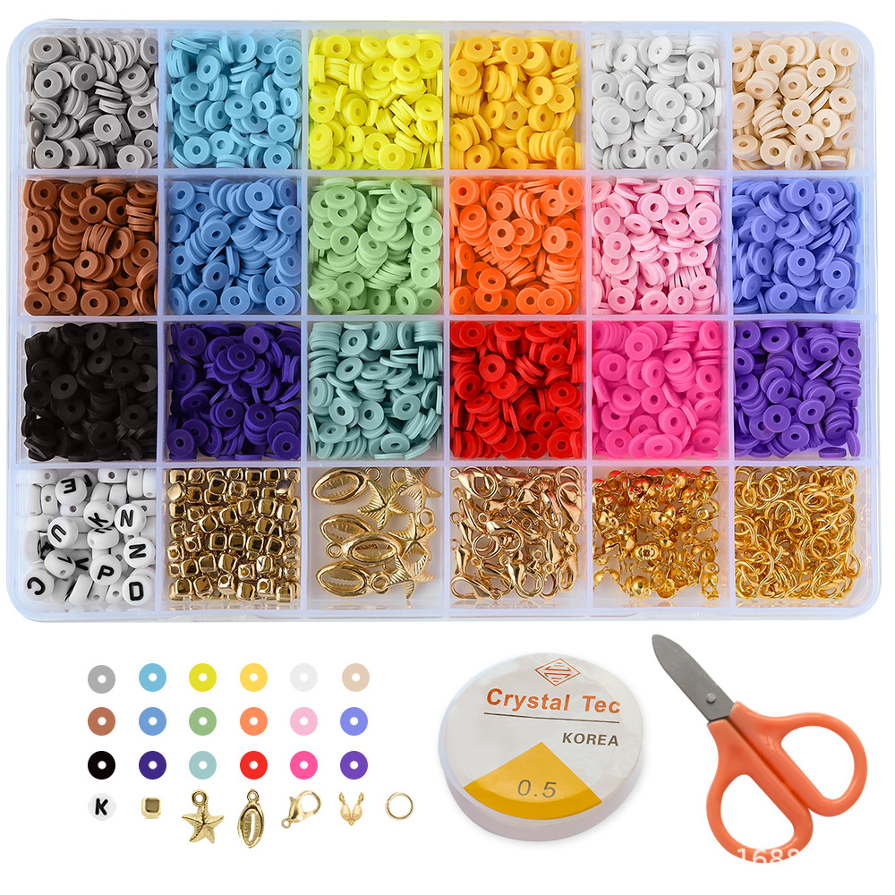 Cross-border new product: 6mm soft ceramic bead 24-compartment box set of colored round pieces Bohemian-style jewelry bracelet DIY accessories pic 21