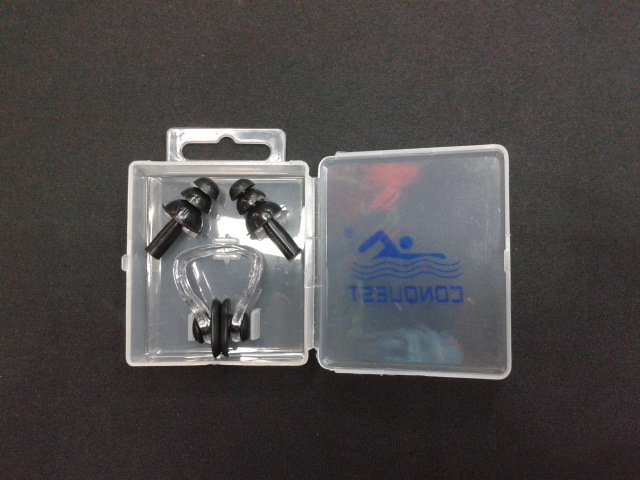 厂家大量供应搏路 conquest 高档柔软防水硅胶鼻夹耳塞 游泳配件详情4