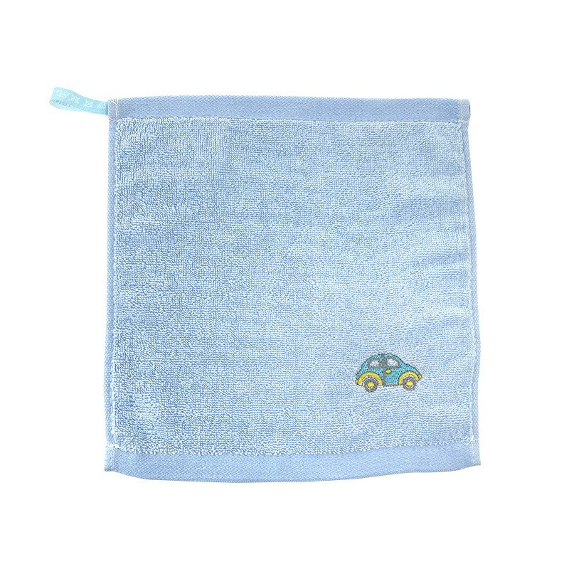 Wholesale pure cotton embroidered square towels 30*30, small square towels for hand and face drying in kindergarten early education class, saliva wipes printed with logo pic 15