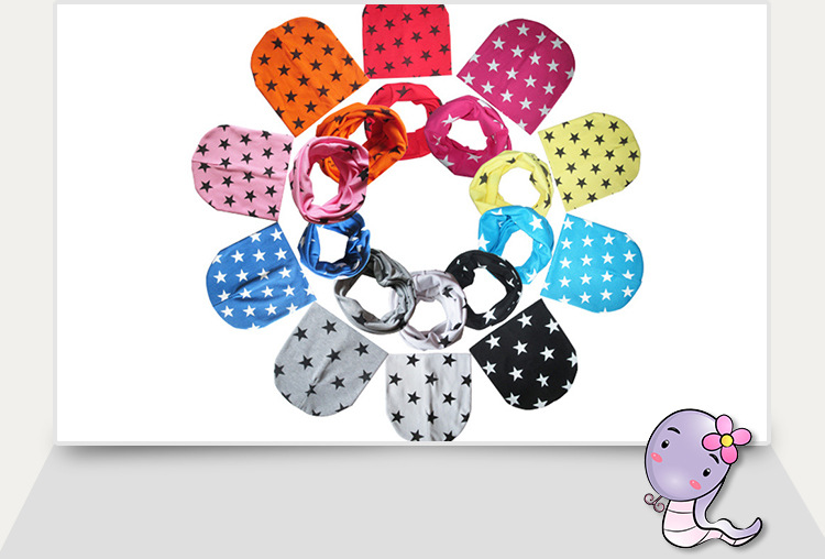 定制婴幼儿针织帽三件装 男女宝宝印花帽子围巾 无檐儿童围脖帽子详情3