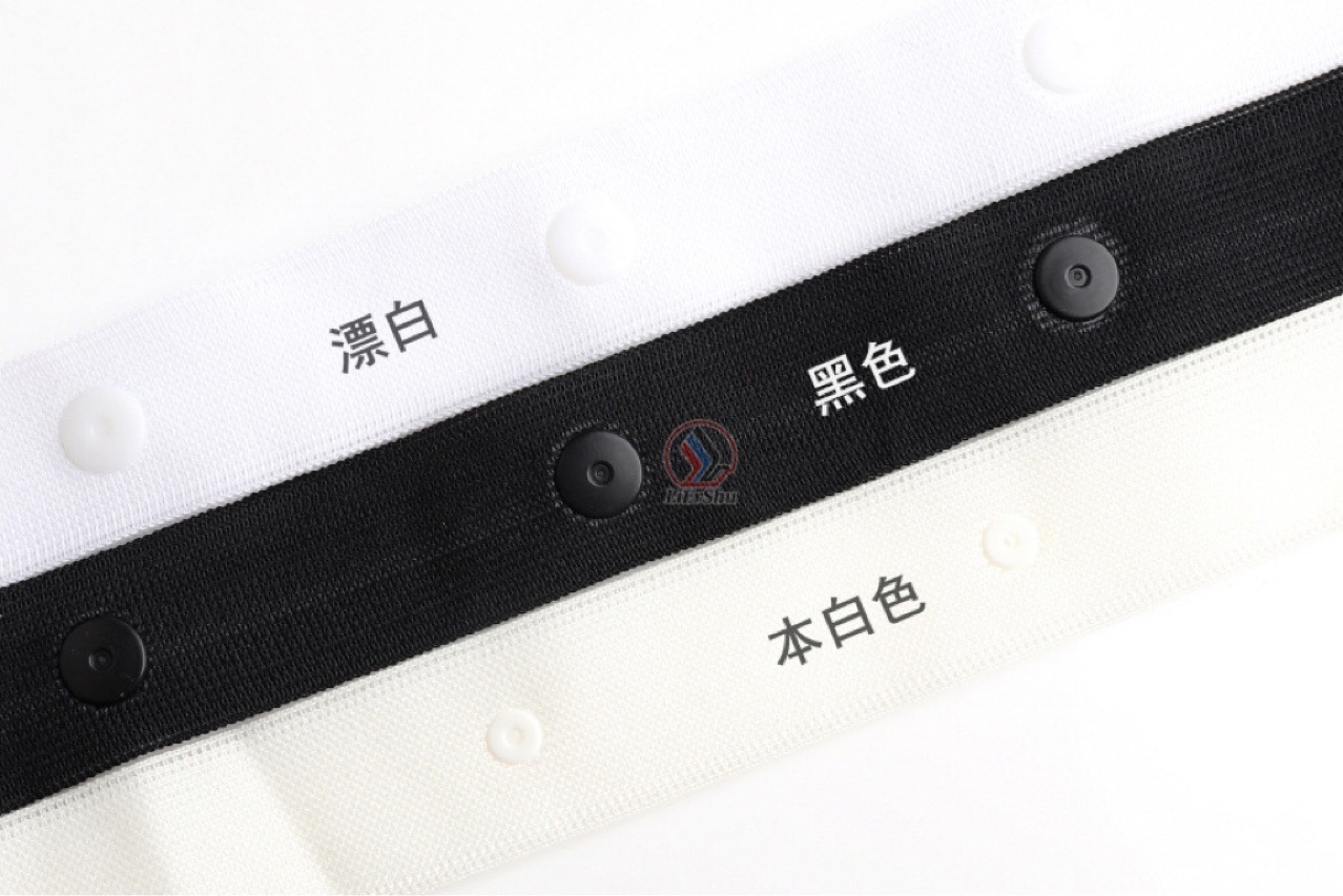 按扣带舞蹈服啪啪钮布带织带子母扣黑色圆形隐形暗扣带批发详情3