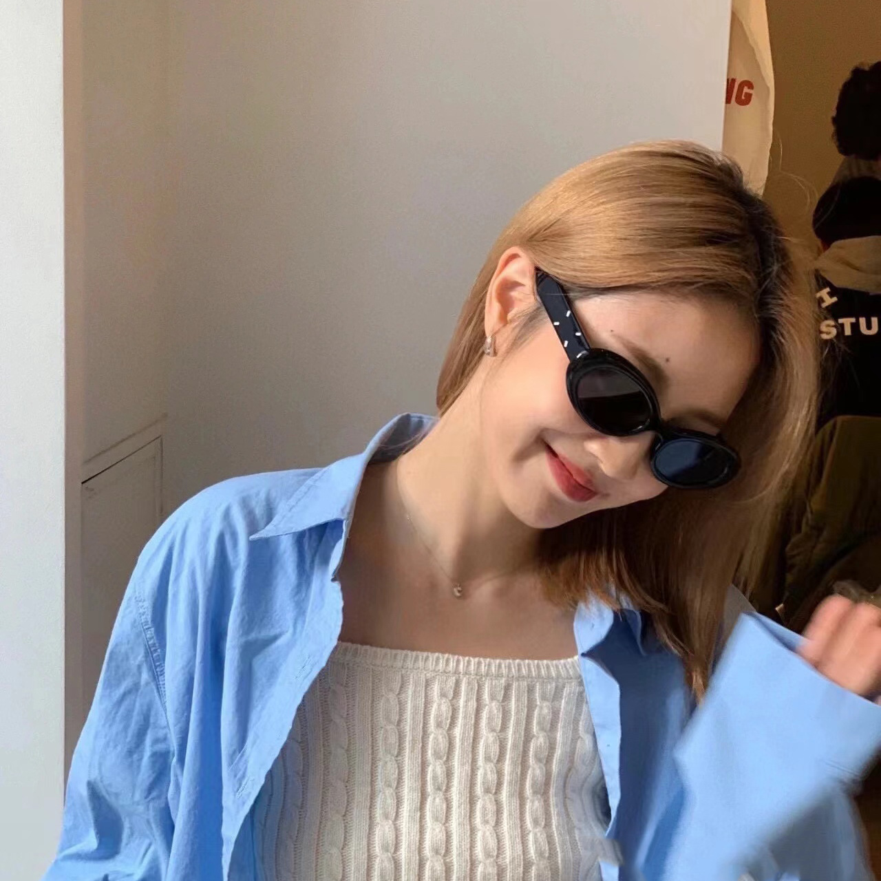 墨镜gm女士复古小框太阳眼镜 猫眼太阳镜墨镜 防紫外线sunglasses详情7