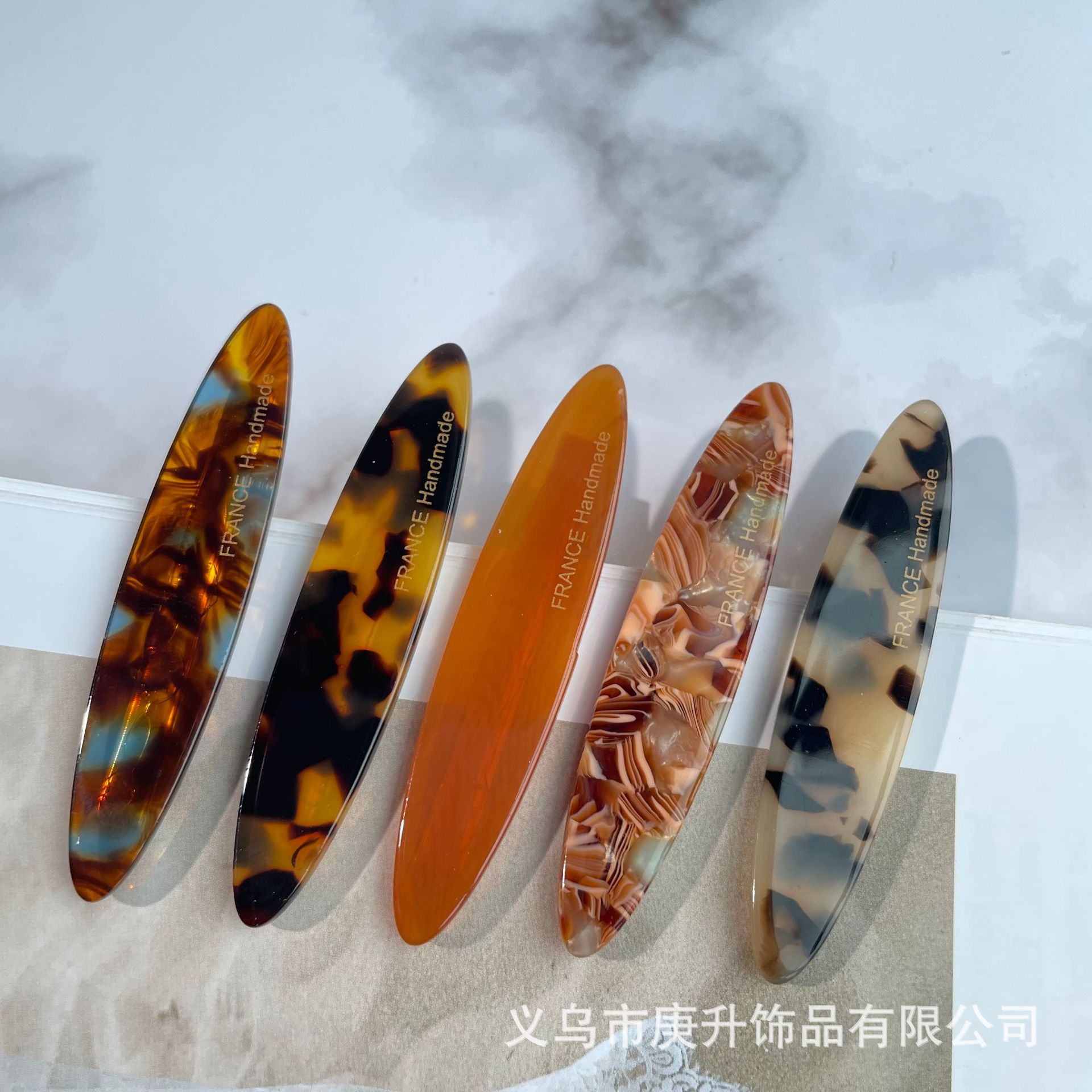 Korean atmosphere acetate crushed hair clips, side clips, simple straight clips, duckbill clips, summer high-end style bangs clips for women pic 13