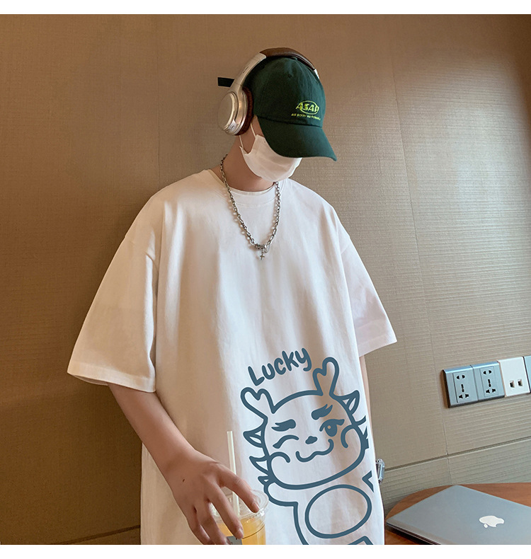 短袖t恤男夏季2024新款卡通印花纯棉半袖宽松潮流情侣休闲体恤衫详情27