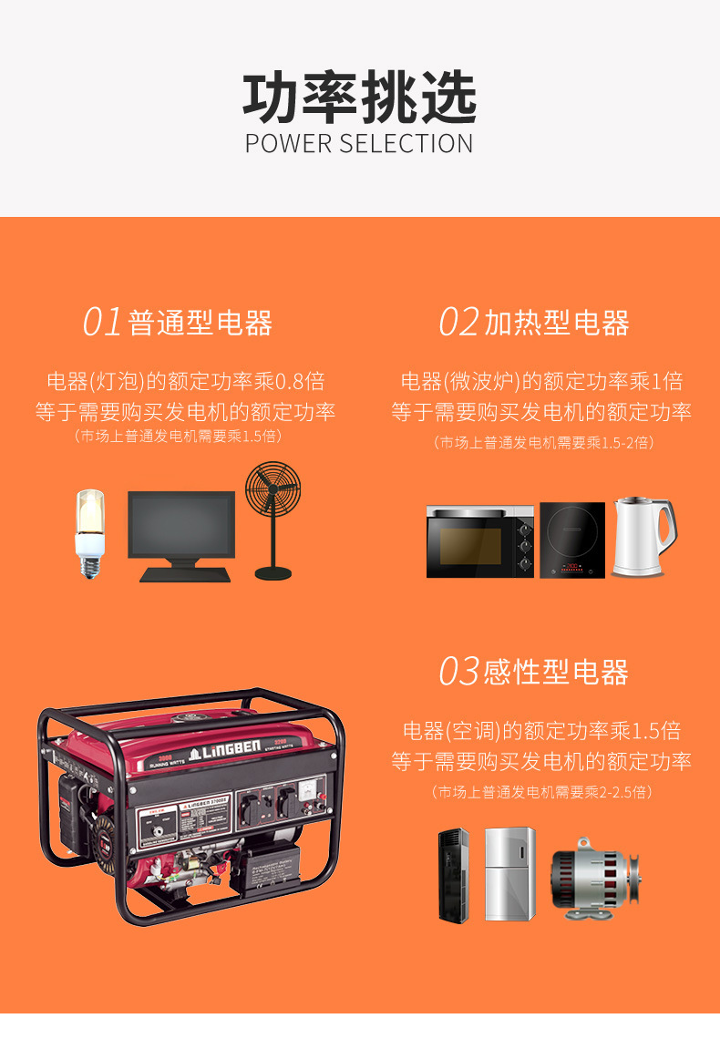 厂家直供汽油发电机220V三相便携式3kw5kw8kw家用小型汽油发电机详情12