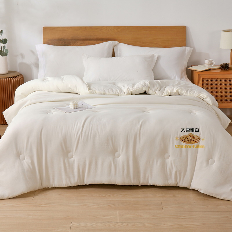 Nantong Home Textile solid color embroidered bedding four-piece set, brushed washed cotton Class a baby and mother grade quilt cover and bed sheet consignment pic 34