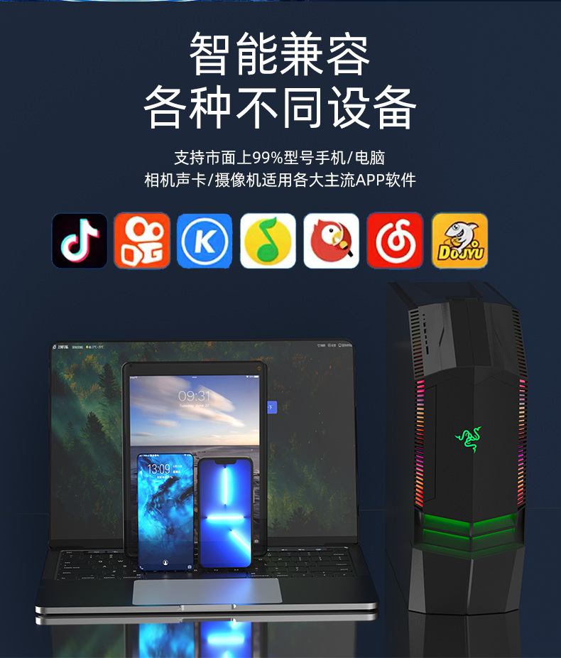 跨境带充电仓无线领夹式麦克风 一拖二手机户外直播降噪收音话筒详情13