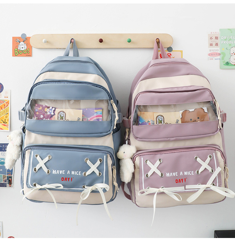 New student schoolbag, Japanese-style cute and fresh girl backpack, large capacity for junior high school students, trendy backpack for primary school boys pic 32