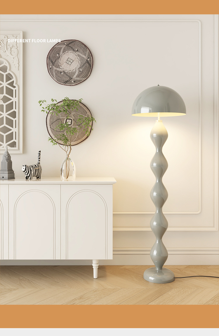 Mid-style mushroom floor lamp, Nordic simple cream style living room sofa beside exhibition hall designer style decorative lamp pic 14