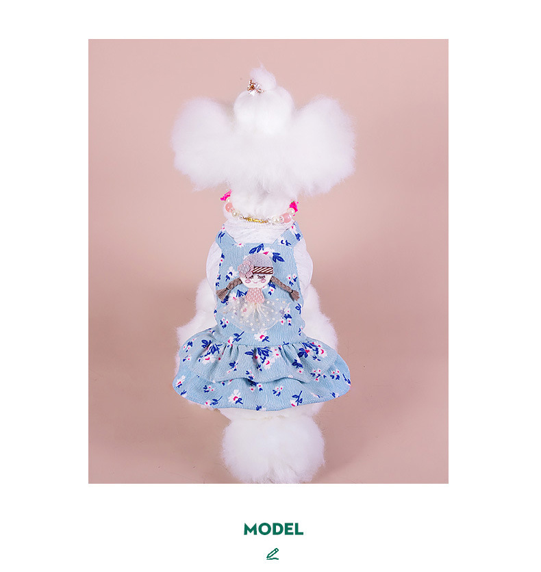 Cute and playful princess-style dog dress, thin, breathable and comfortable pet carrier dress for spring and summer pic 14