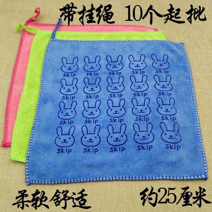 H1523 printed super soft small square towels, daily necessities, absorbent car cleaning towels and rags, 2-yuan store supply in Yiwu pic 1