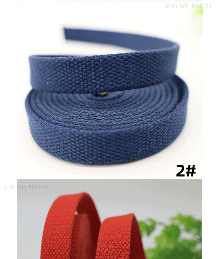 Factory direct supply of 18-20MM wide thickened cotton woven straps, canvas bag straps, hand shoulder straps, waist belts, binding straps and accessories pic 4