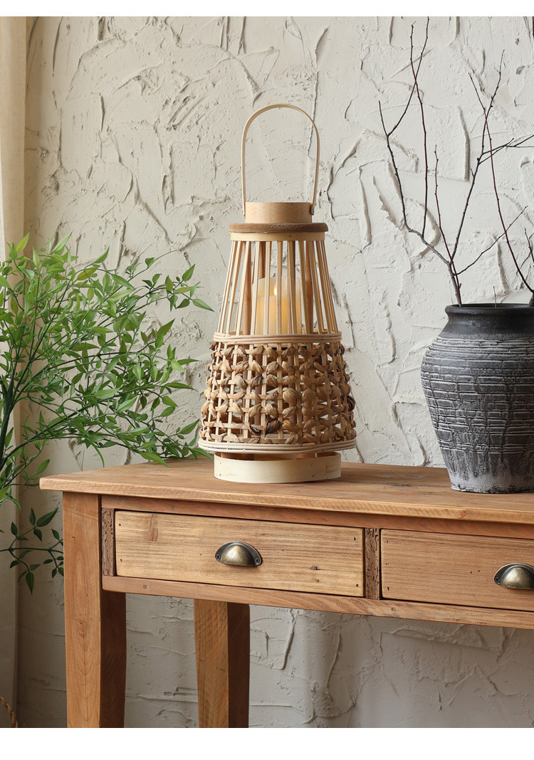 Large quantity discounts are available. Wooden wind lanterns, new Chinese-style candles, candlesticks, high-end lanterns, wabi-sabi style model room pic 19
