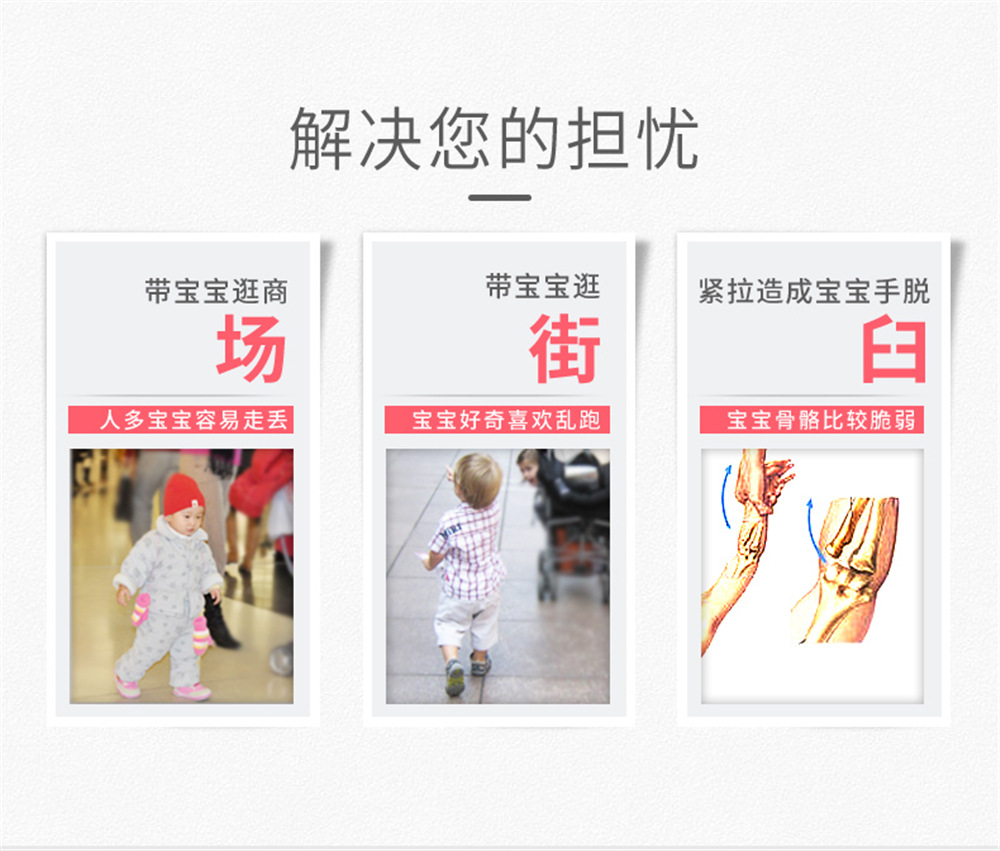 定制贴牌婴幼儿童防走失背包牵引绳幼儿园双肩小象小书包防丢绳详情5