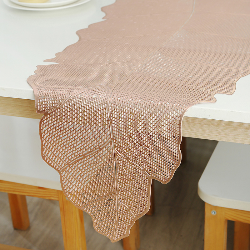 Cross-border best-selling banana leaf table flag heat insulation table mat, retro and simple tea flag cloth, household coffee table decoration mat wholesale pic 3