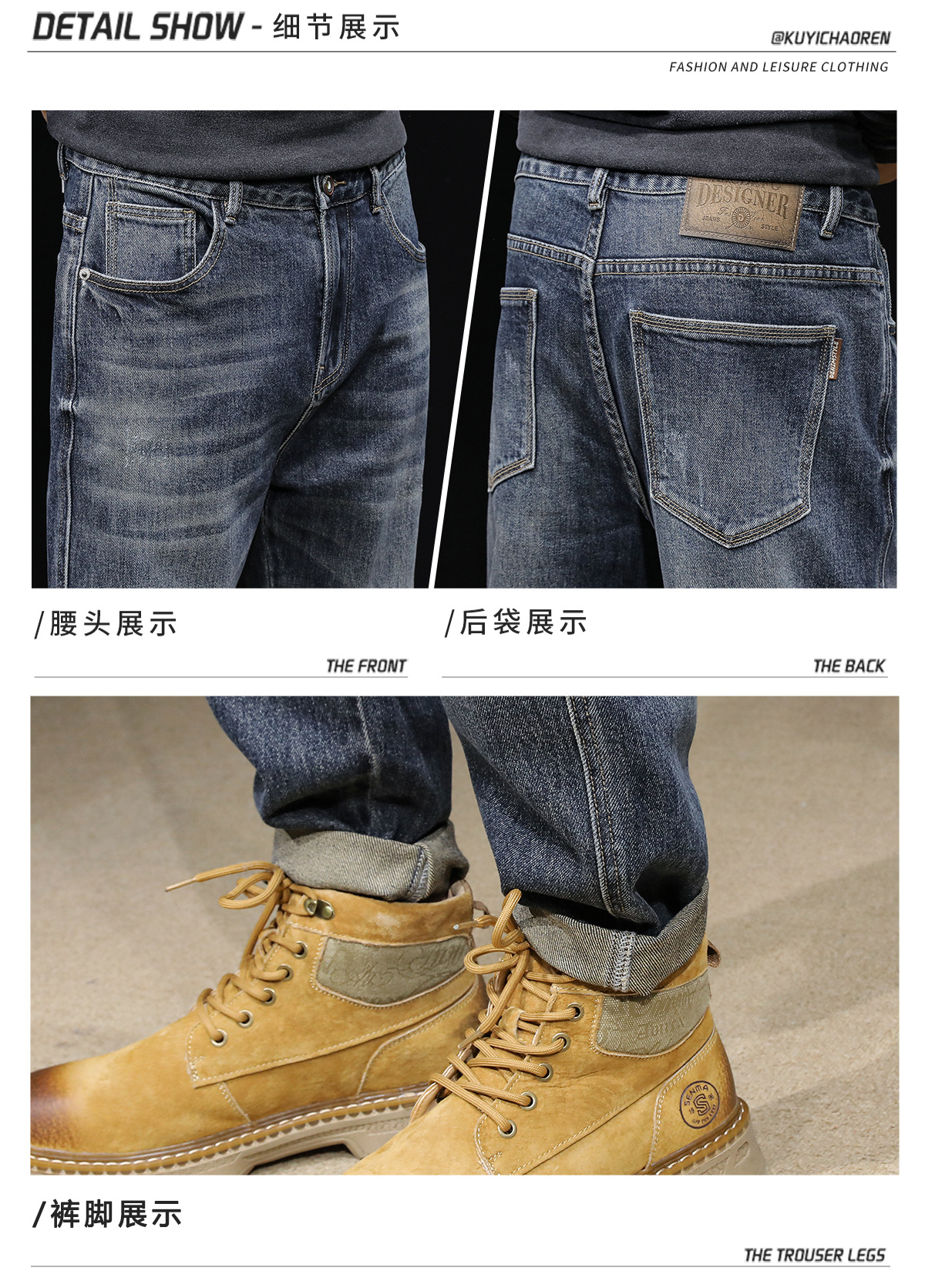 High-end stretch jeans for men spring and autumn, straight-leg plus-size men 2022 new style overweight and plus-size pants for men, trendy pic 13