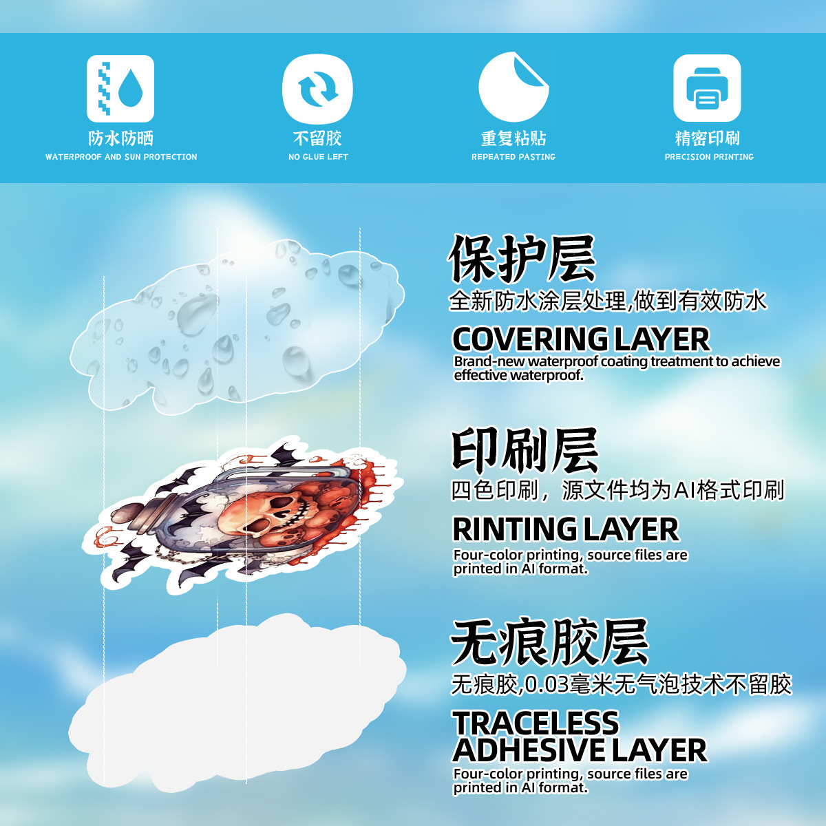 跨境50张神奇魔法药水涂鸦贴纸水杯手机防水装饰贴纸创意文具贴纸详情6