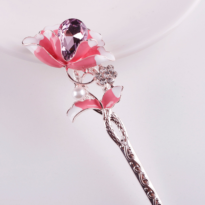 New floral tassel step hairpins, retro and elegant style hair hairpins, ancient-style Hanfu cheongsam hair accessories for women wholesale pic 12