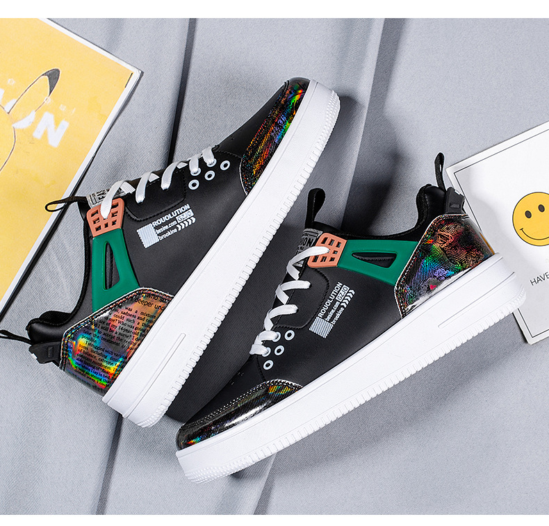 国潮时尚板鞋青年低帮皮面休闲运动潮鞋2022春季新款直播男鞋批发详情18