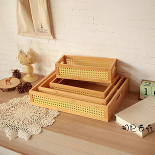 直角茶具竹制托盘实木带提手现代中式小茶盘木质托盘家用酒店茶盘详情9