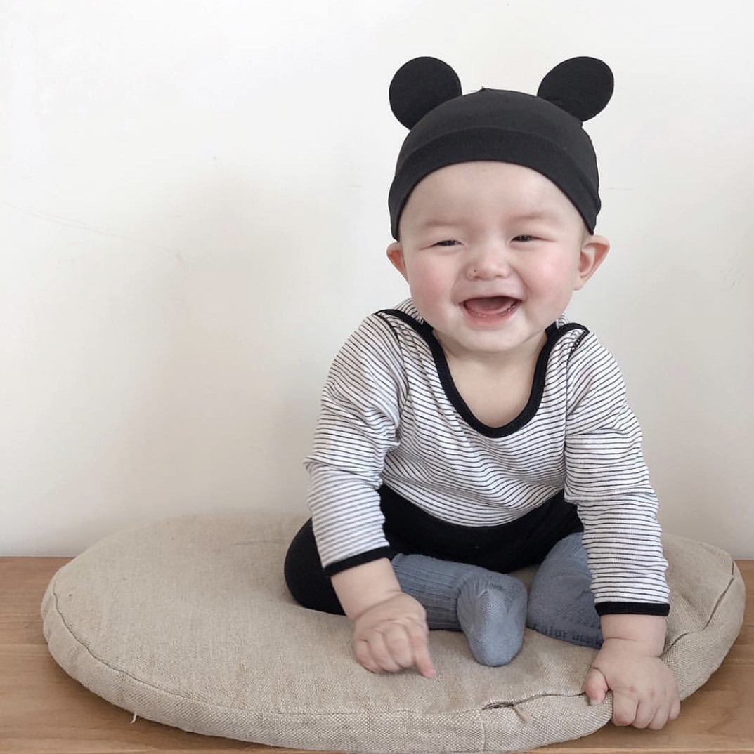 Versión coreana super moe baby hat 100 días para hombres y mujeres bebé lindo gorro de orejas grandes pic 3