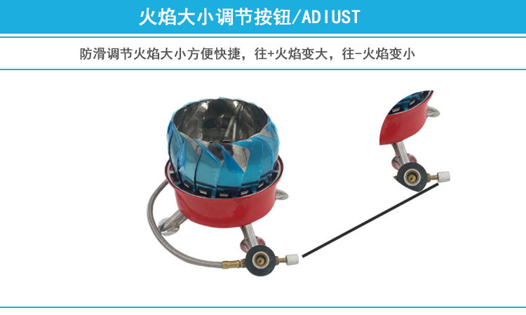 Portable outdoor small windproof lotus stove with wire, stainless steel tea boiling small round stove, camping gas stove, gas tank stove pic 9