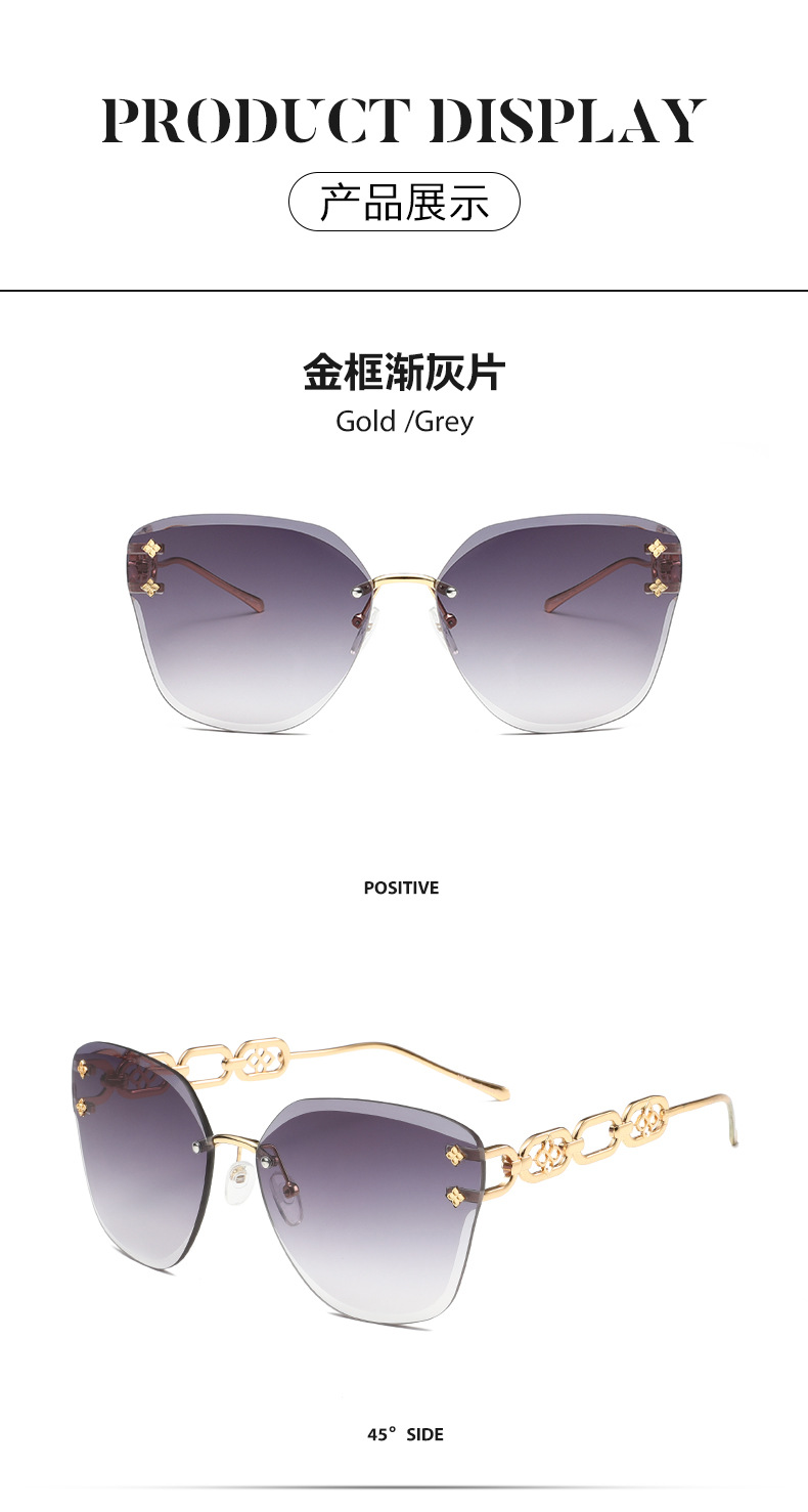 New square frameless sunglasses sold directly by the manufacturer in 2023: Fashionable sunshade for women and sun protection for men, retro and personalized sunglasses pic 8
