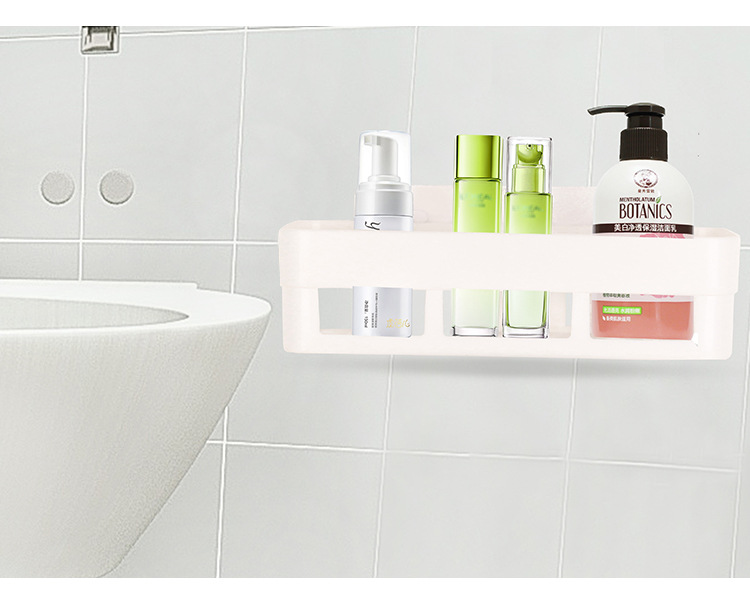 Bathroom non-perforated plastic storage rack, bathroom toiletries storage rack, multi-functional perforated empty storage rack pic 10
