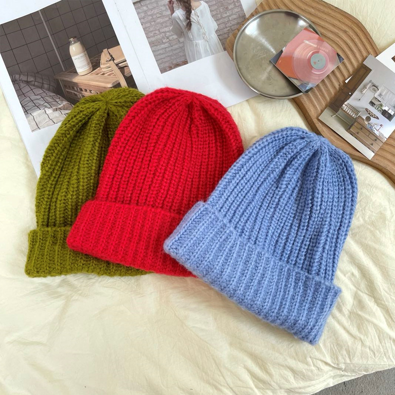 巨大的毛线帽帽子女秋冬黑色毛线帽大头围冷帽粗毛线帽超大针织帽详情7