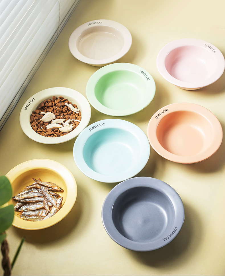 Wholesale of flying saucer pet bowls, ceramic dog and cat bowls without black chins, cat and dog food bowls, drinking water and slow food bowls pic 14