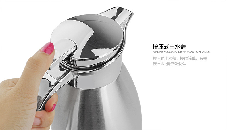 Stainless steel insulated kettle, vacuum hot water kettle, coffee kettle, European-style kettle, insulated bottle with water kettle, stainless steel European-style spiral high-end coffee kettle, super cold and heat preservation, vacuum technology for heat insulation and heat preservation pic 14
