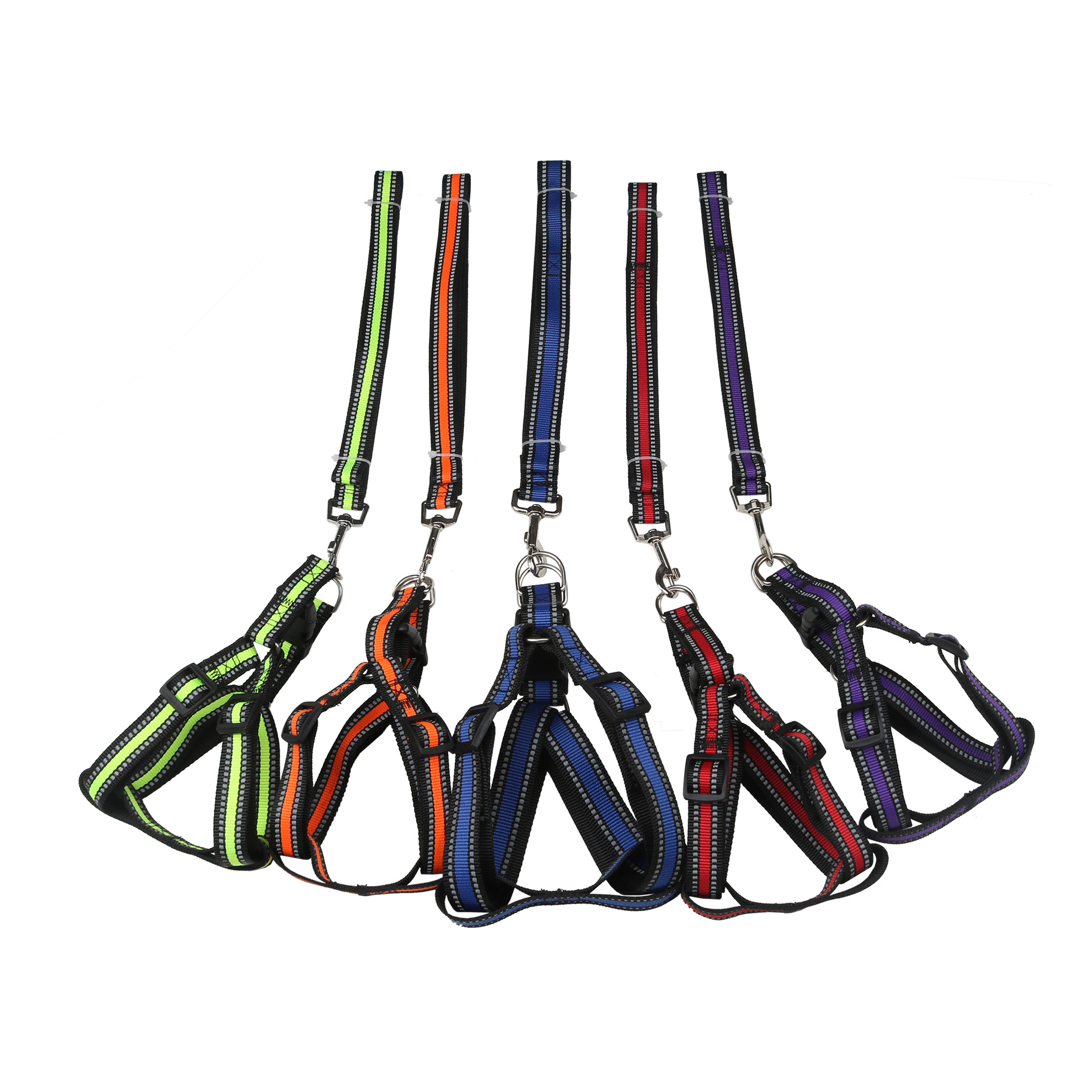 Pet dog leash, double-line reflective silk nylon leash, chest and back strap, small and medium-sized dog walking leash, dog chain, collar pic 12