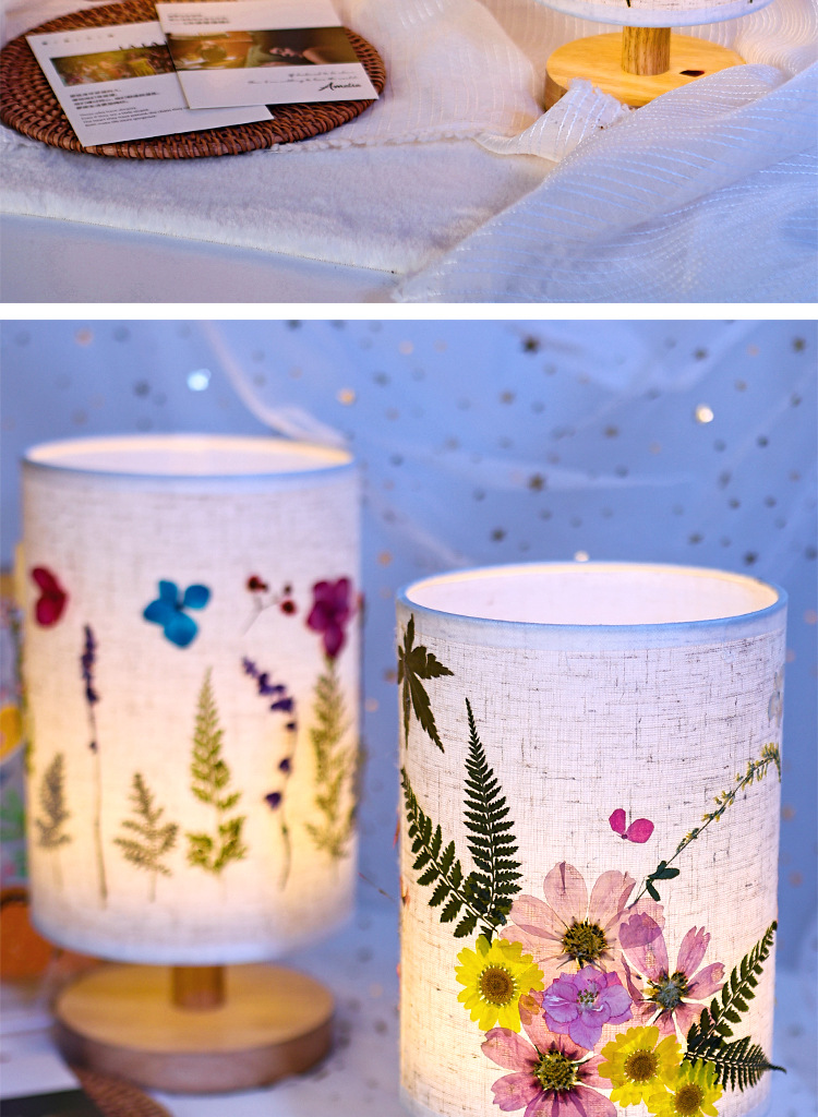 压花台灯沙龙课diy手工压花标本小夜灯卧室床头灯文创团建活动详情6