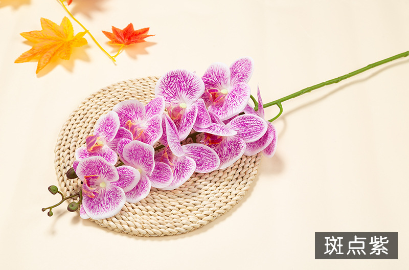 Artificial Phalaenopsis artificial flower home decoration artificial flower hand feel film 9-head Phalaenopsis artificial flower factory wholesale pic 37