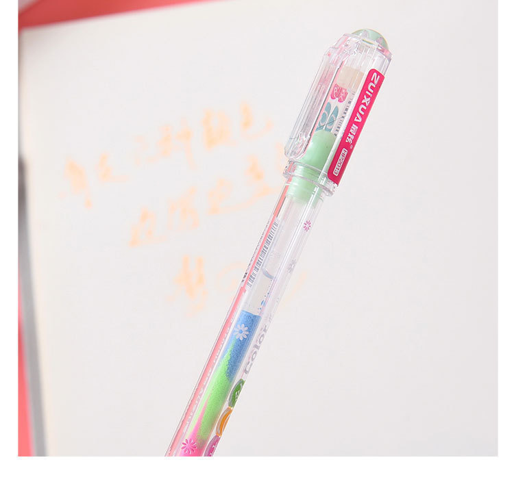 Wholesale of boxed cartoon gel pens, student writing and problem-solving ballpoint pens, 0.5mm black cap signature pens pic 23