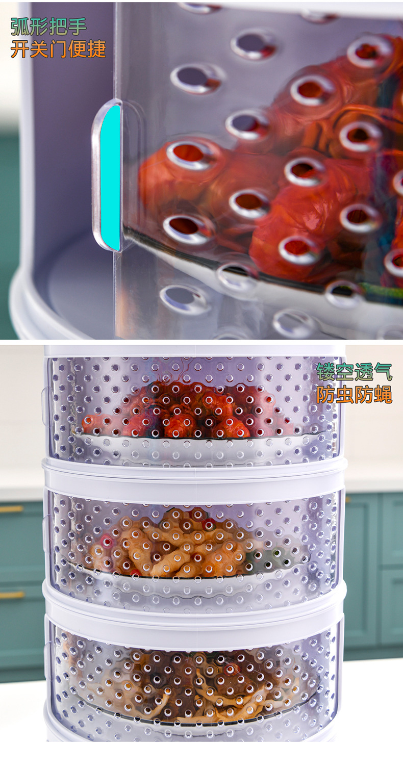 Breathable and heat-insulating vegetable cover, kitchen transparent plastic multi-layer food cover, summer dining table mosquito and fly-proof preservation cover pic 26