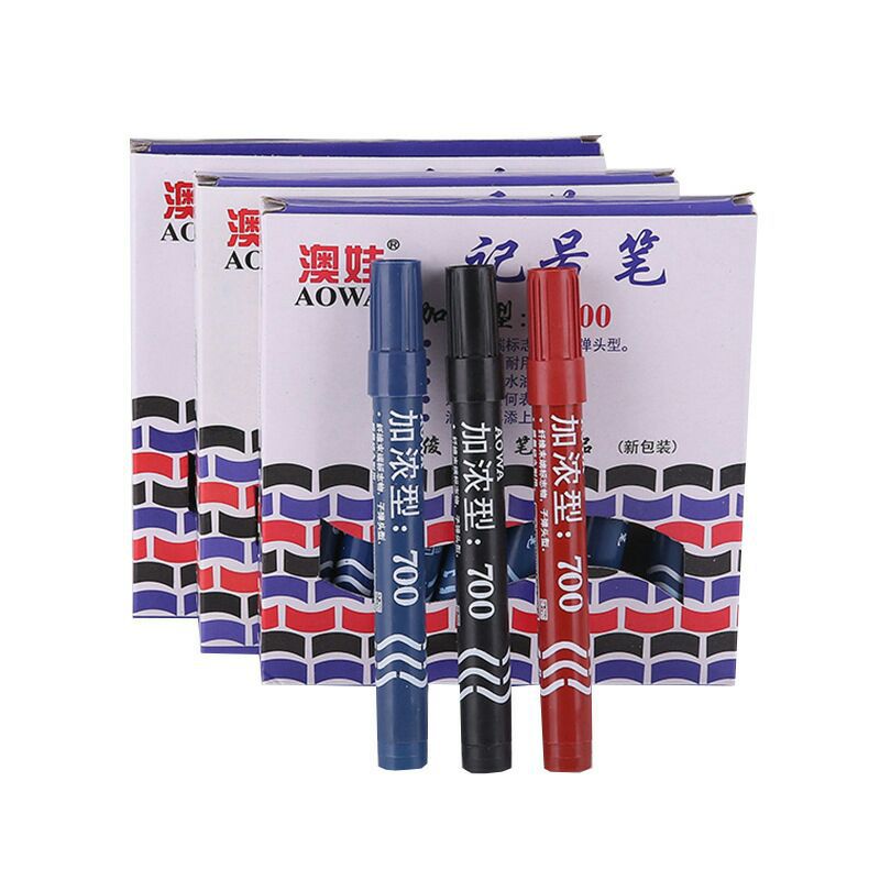 Boxed 700 marker pens, color big-headed pens, black with ink, blue and red oil-based pens, logistics marker pens pic 5