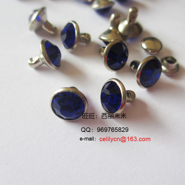 现货管钻撞钉DIY钻钉宠物脖套玻璃A钻皮带铆钉镶钻钮扣彩色详情19