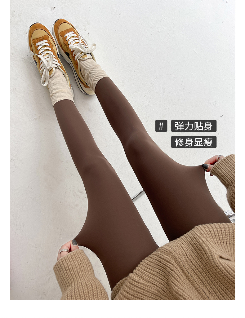 鲨鱼皮女外穿收腹提臀高腰紧身薄绒打底裤裤加绒加厚压力瑜伽芭比详情11