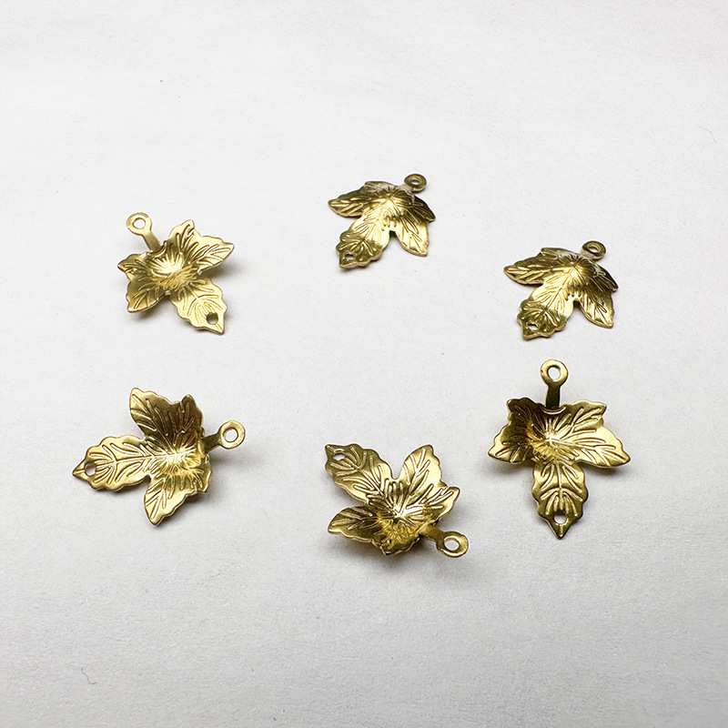 DIY饰品配件 复古 树叶吊坠 枫叶挂坠 手工材料配件详情1