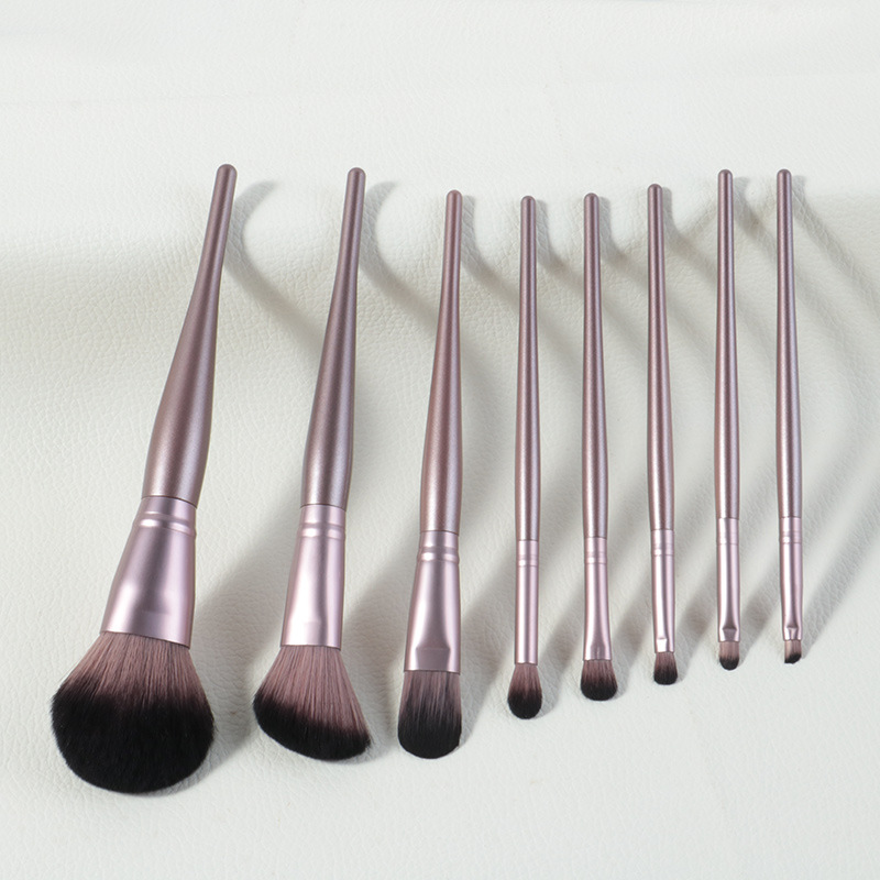 Matte pink 8-piece makeup brush set, loose powder blush brush, storage beauty tools, complete set of soft-bristled makeup brushes pic 12