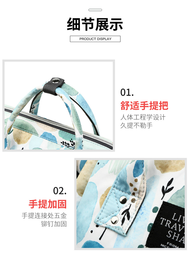 Wholesale of new mom bags, large-capacity waterproof double-shoulder baby bags with baby bottles and diapers, ultra-light mom baby bags pic 25
