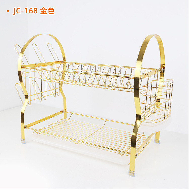 不锈钢碗碟沥水架家用放餐具筷子厨房置物架多功能台面双层收纳架详情29