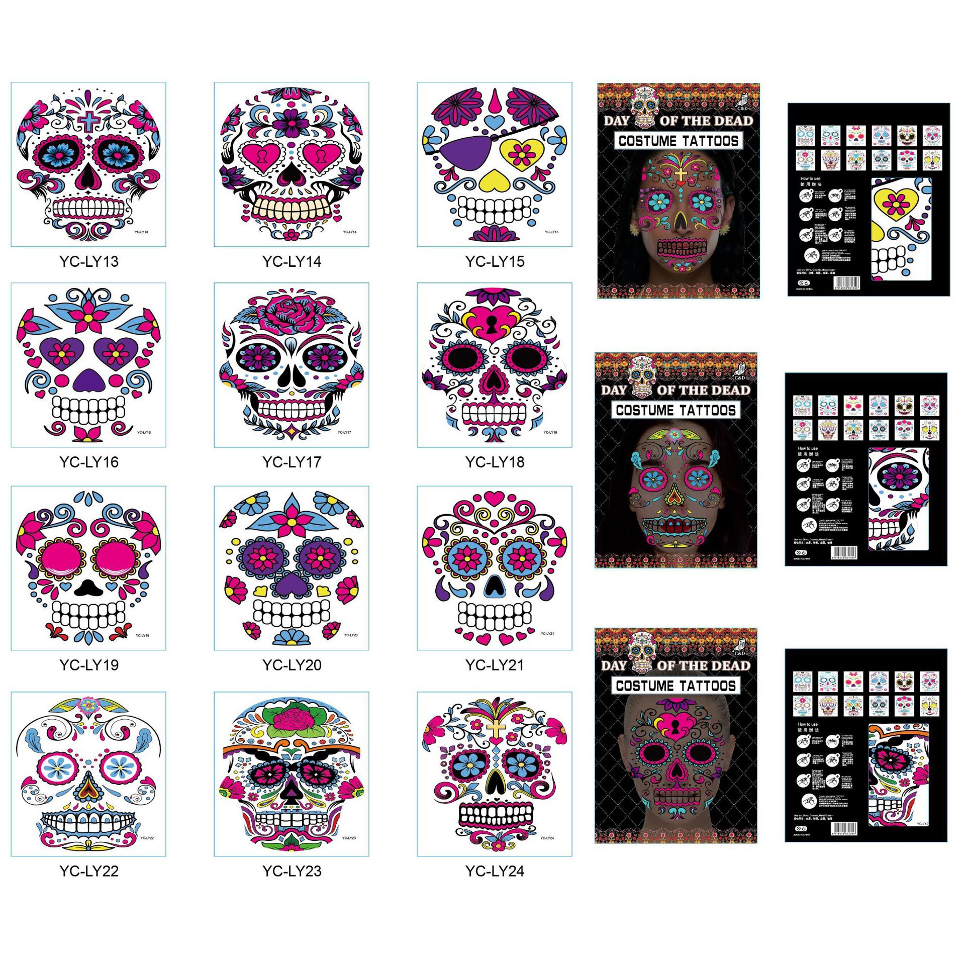 Halloween and Ghost Festival face sticker, one-time water transfer tattoo, festival face sticker, fun and prank pic 2