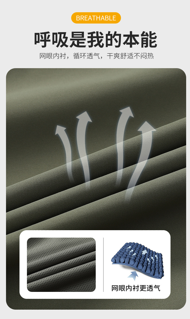 冲锋衣外套男士春秋季2024新款潮牌防水拼接上衣服连帽夹克可拆卸详情11