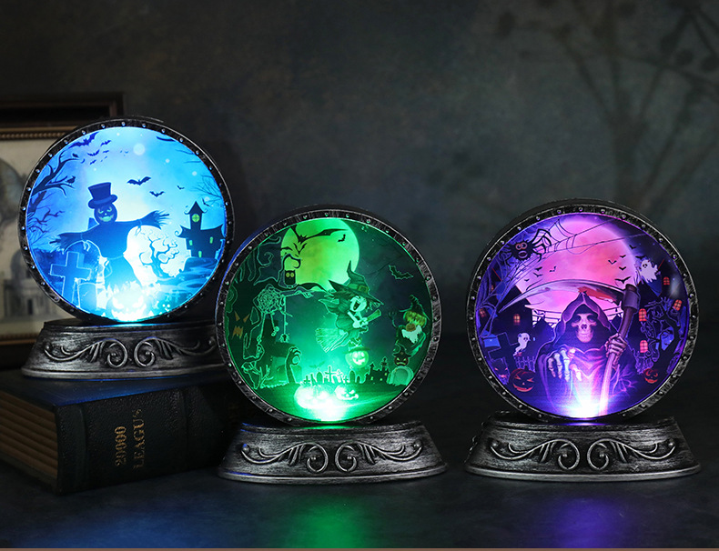 跨境新款万圣节装饰道具南瓜灯小夜灯创意万圣节装饰桌面摆件灯详情9