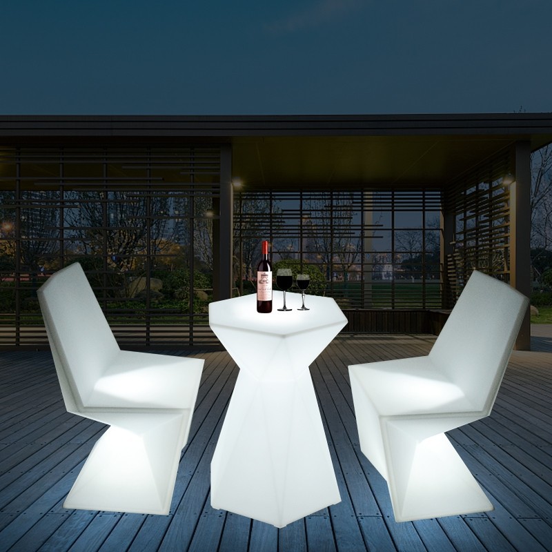 户外发光转角沙发茶几组合室外防水防晒庭院露天露台网红酒吧沙发详情8