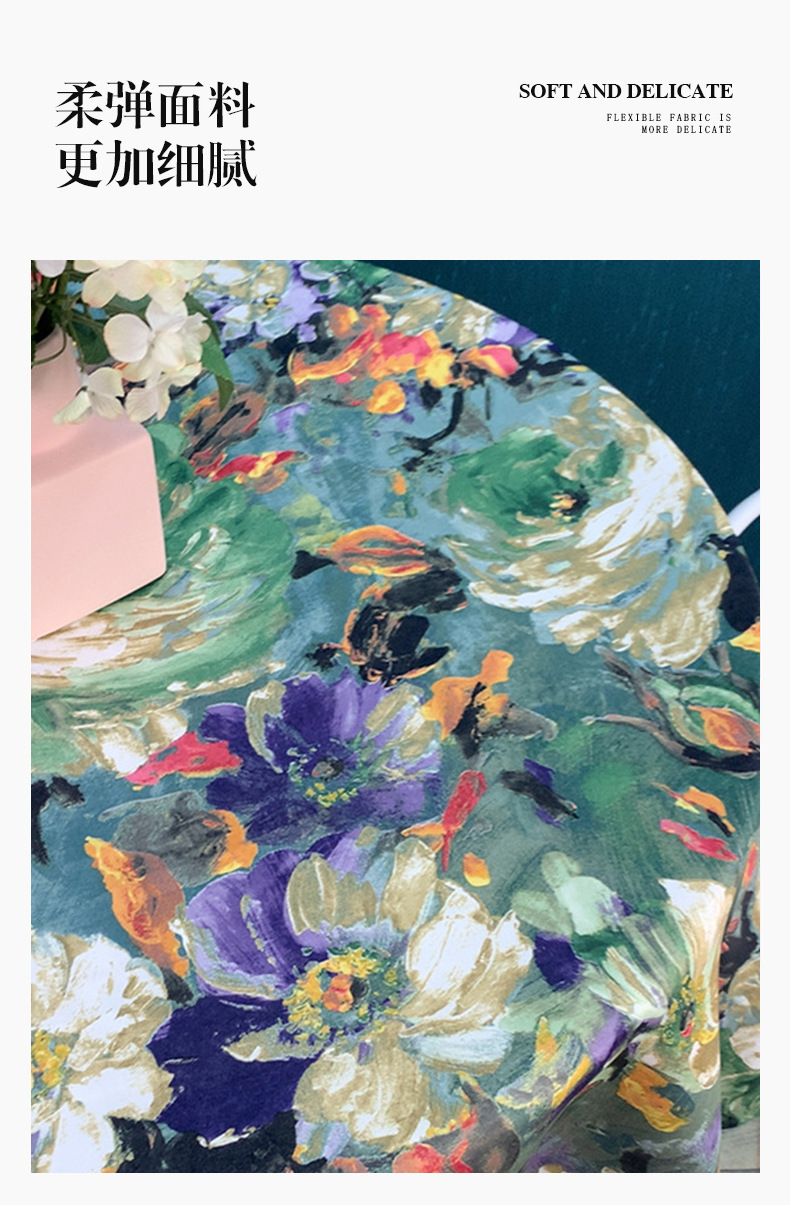美式轻奢复古油画餐桌垫布艺ins家用防尘防滑长方形盖布盖巾批发详情21