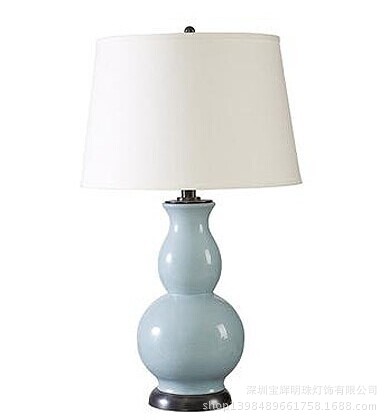 American-style creative ceramic gourd table lamp, bedside lamp, retro living room and study decorative lamp, simple American-style lighting fixtures, European style pic 50