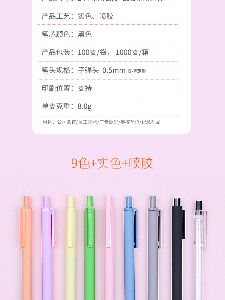 Press the gel pen to customize the logo advertising pen, print and customize the color, use soft rubber for promotional engraving, and wholesale black gel pen beads pic 3